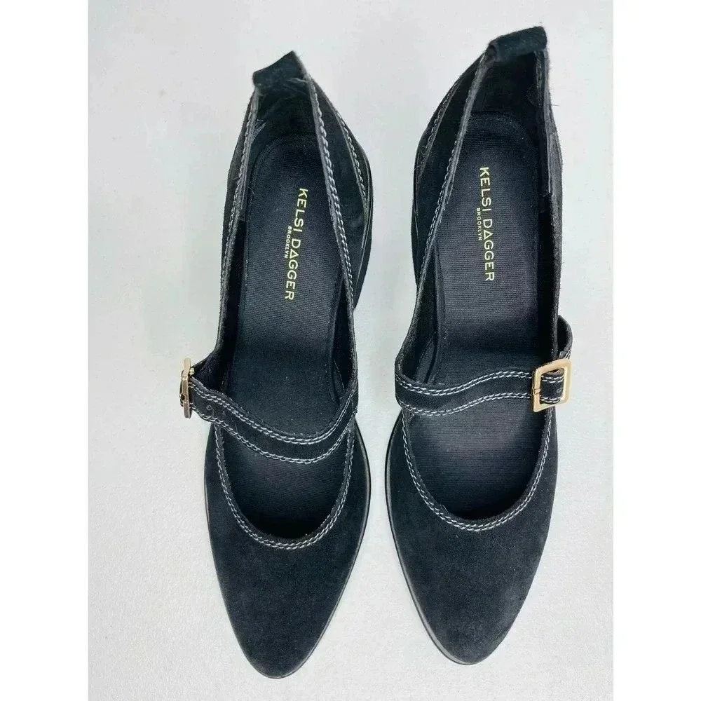 Kelsi Dagger Brooklyn Elm Mary Jane Suede Heels size 9.5 BlackNew - Picture 5 of 12